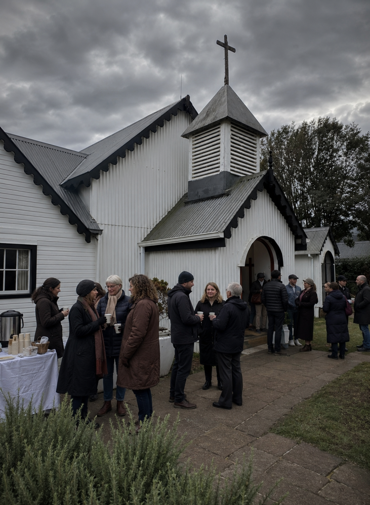 Sunday morning church fellowship — a soul restoring moment during a difficult week