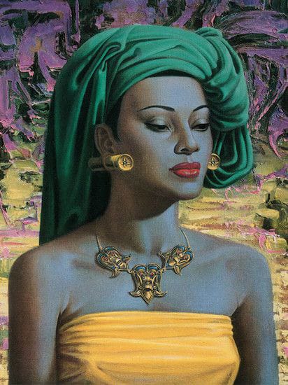 Tretchikoff Balinese Lady portrait with green turban